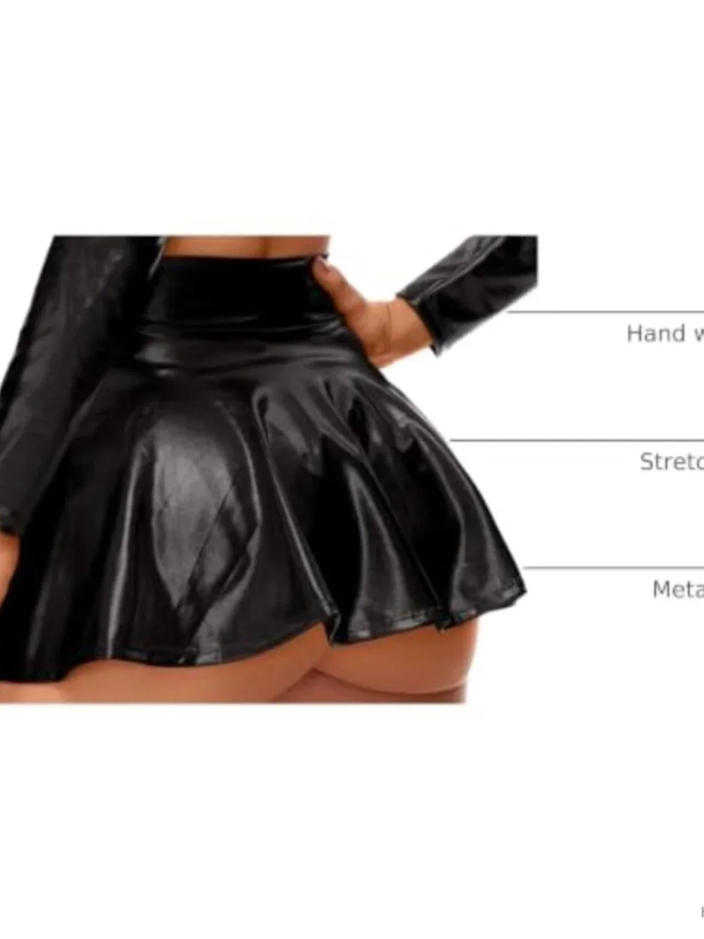 Metallic Mini Pleated Skirt for Rave Festival Dance Costume
